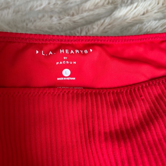 Pacsun Red Ribbed Bikini Bottom - Picture 2 of 2